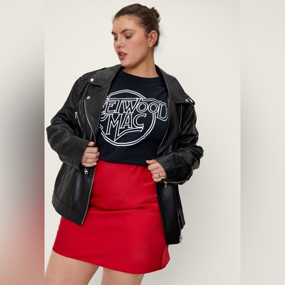 NWT Nasty Gal Satin A-Line Skirt
